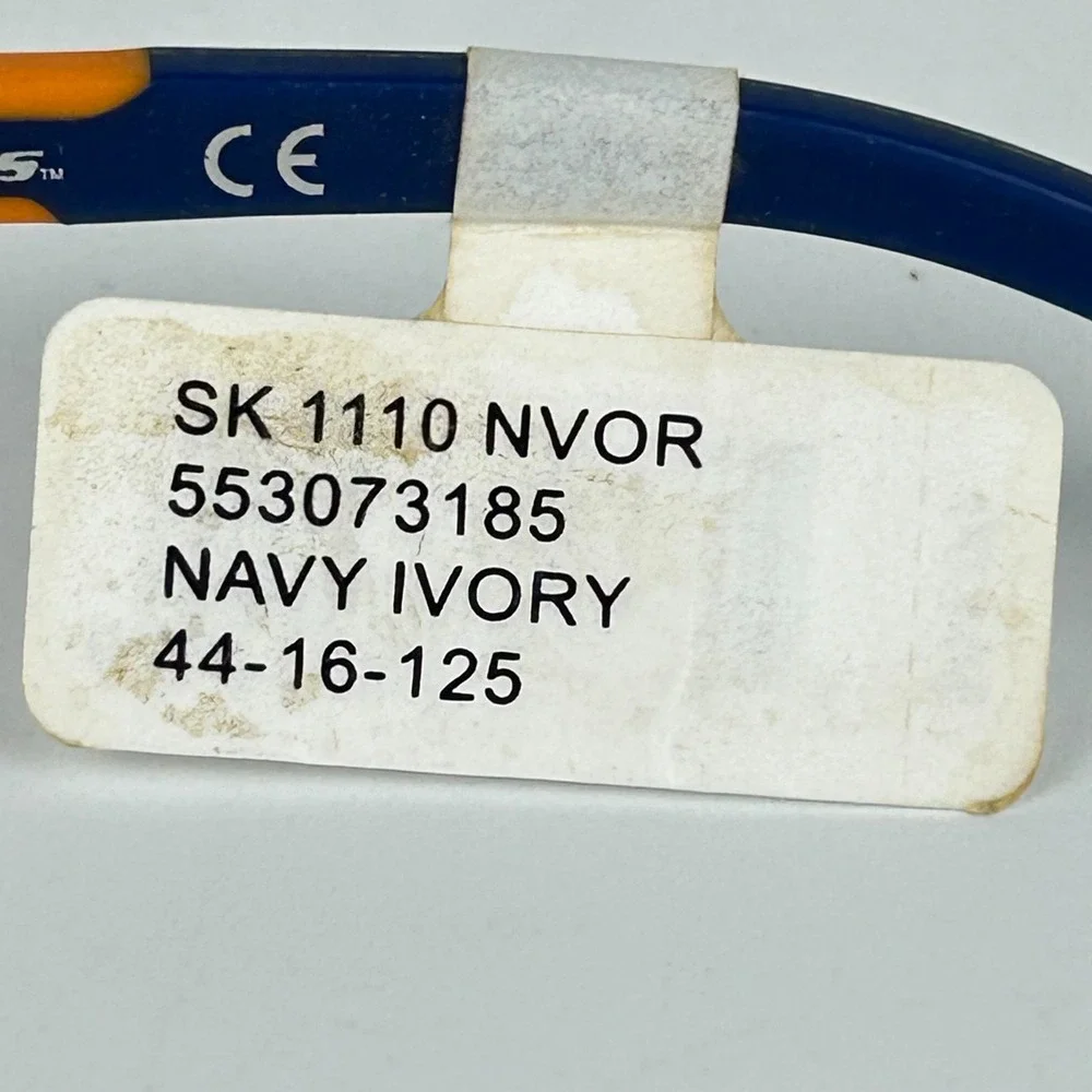 Skechers Youth SK 1110‎ NVOR Eyeglasses Frame Navy Ivory Full Rim 44-16-125